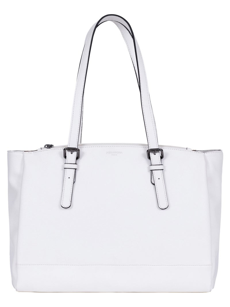 Sac porté épaule 2 anses  A4 GRACIEUSE Blanc - Kiabi