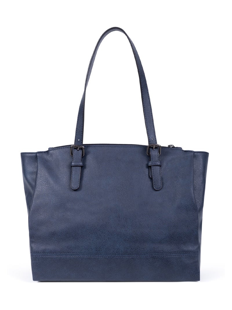 Sac porté épaule 2 anses  A4 GRACIEUSE Bleu nuit - Kiabi
