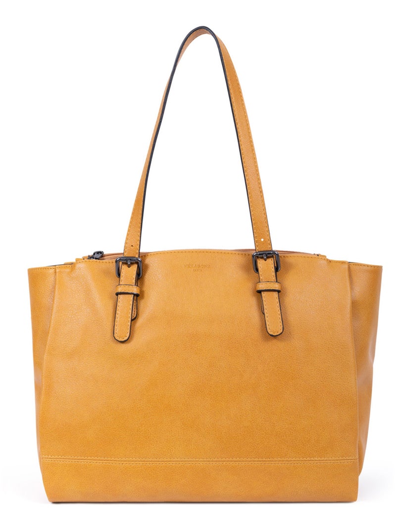Sac porté épaule 2 anses  A4 GRACIEUSE Jaune moutarde - Kiabi