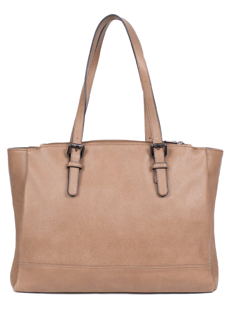 Sac porté épaule 2 anses  A4 GRACIEUSE Marron glacé - Kiabi
