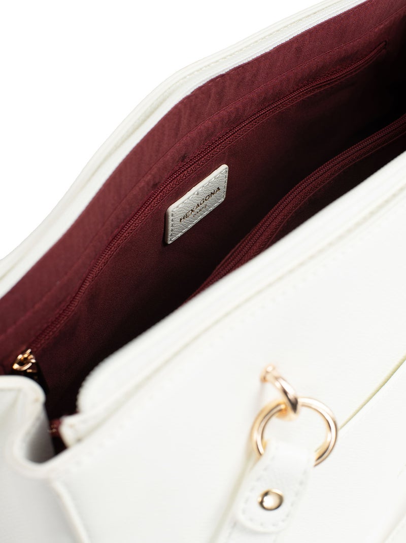 Sac porté épaule 2 anses  A4 LÉA Blanc - Kiabi