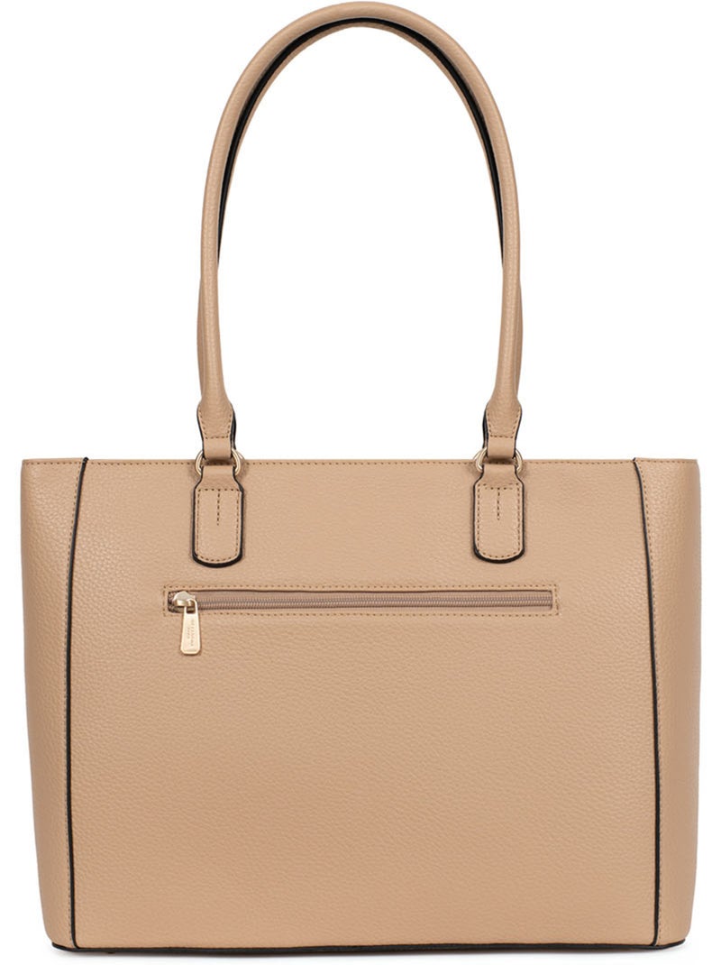 Sac porté épaule 2 anses  a4 zora hexagona Beige sable - Kiabi