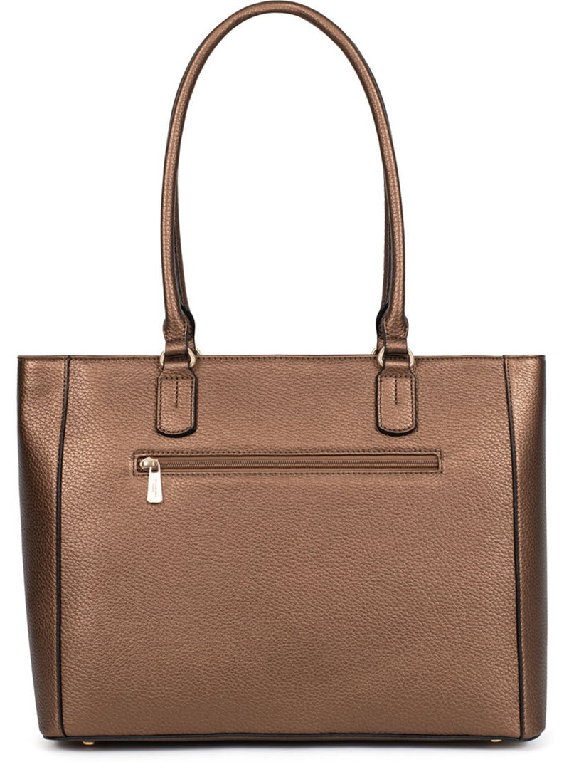 Sac porté épaule 2 anses  a4 zora hexagona Bronze - Kiabi