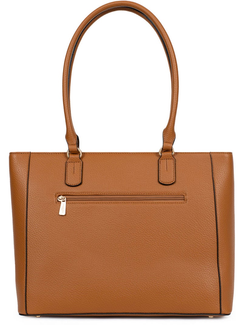 Sac porté épaule 2 anses  a4 zora hexagona Marron caramel - Kiabi