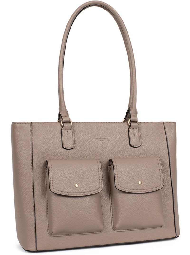 Sac porté épaule 2 anses  a4 zora hexagona Taupe - Kiabi