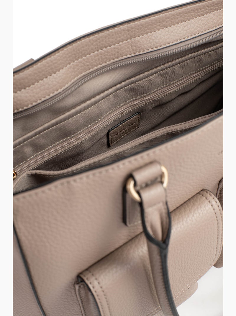 Sac porté épaule 2 anses  a4 zora hexagona Taupe - Kiabi