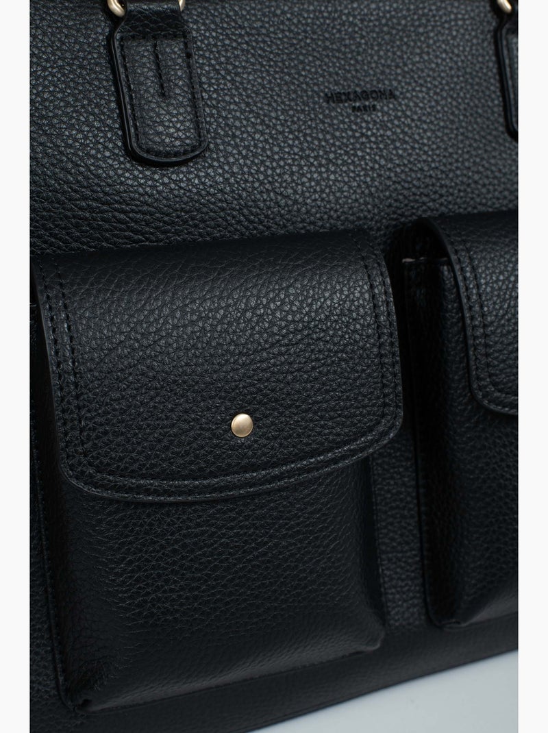Sac porté épaule 2 anses  A4 ZORA Noir - Kiabi