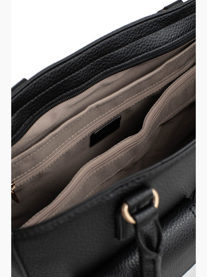 Sac porté épaule 2 anses  A4 ZORA Noir - Kiabi