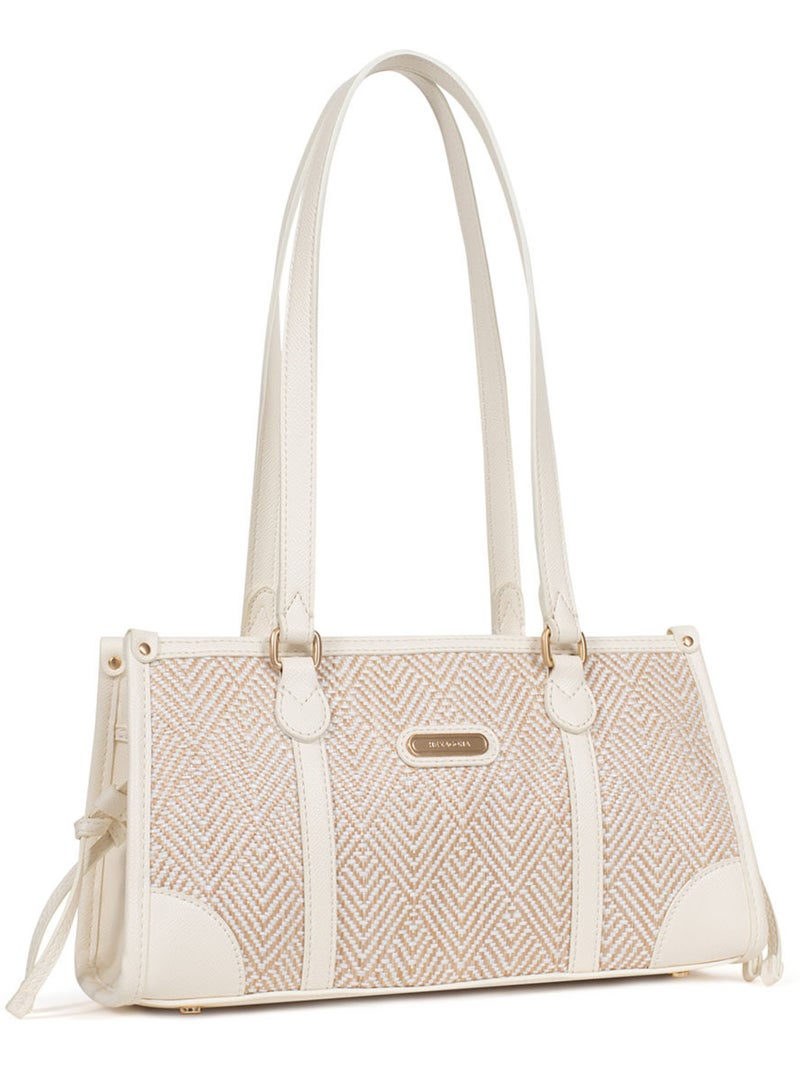 Sac porté épaule 2 anses capri hexagona Blanc - Kiabi