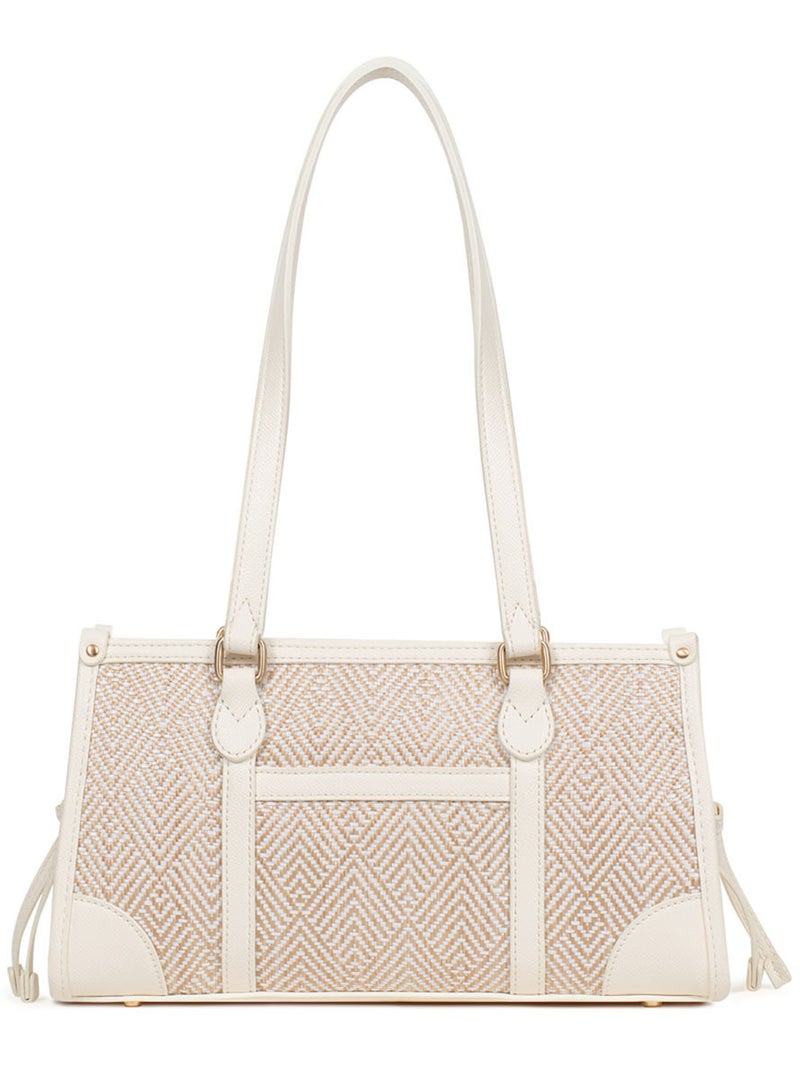 Sac porté épaule 2 anses capri hexagona Blanc - Kiabi