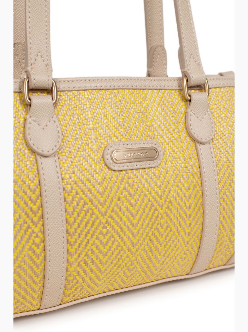 Sac porté épaule 2 anses capri hexagona Blanc - Kiabi