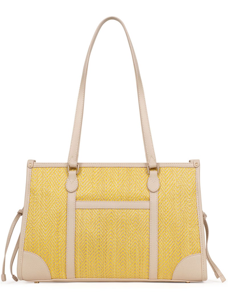 Sac porté épaule 2 anses capri hexagona Jaune - Kiabi