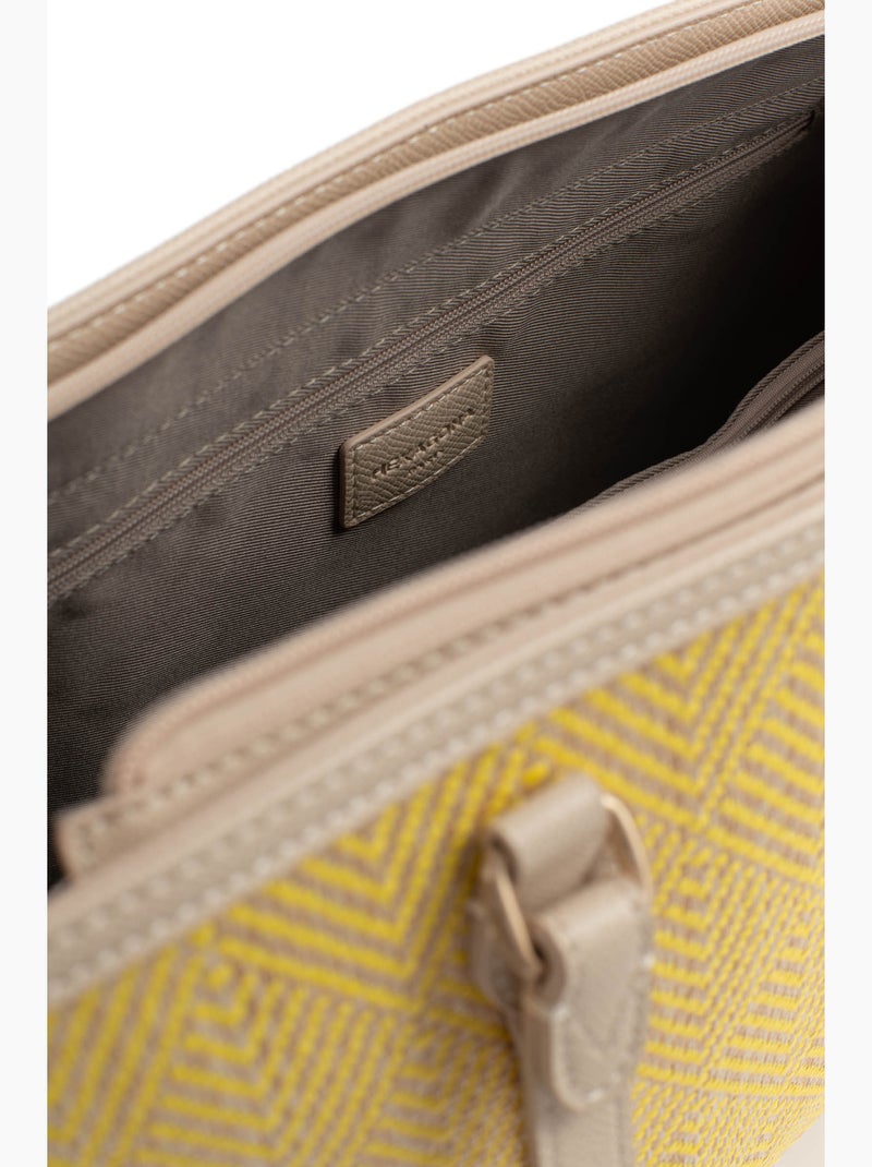 Sac porté épaule 2 anses capri hexagona Jaune - Kiabi