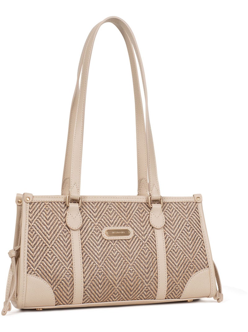 Sac porté épaule 2 anses capri hexagona Marron - Kiabi