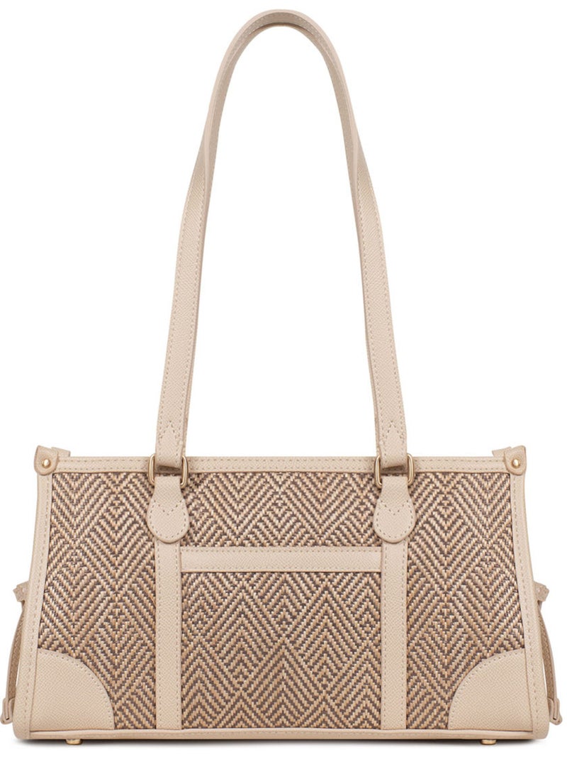 Sac porté épaule 2 anses capri hexagona Marron - Kiabi