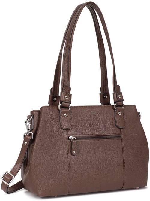 Sac porté épaule 2 anses  cuir confort hexagona - Kiabi