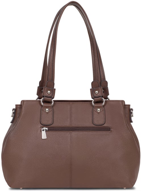 Sac porté épaule 2 anses  cuir confort hexagona - Kiabi