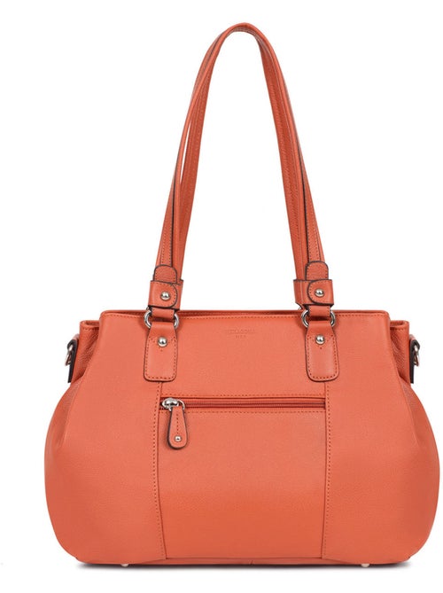 Sac porté épaule 2 anses  cuir confort hexagona - Kiabi
