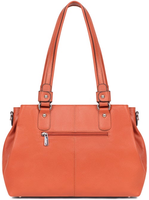 Sac porté épaule 2 anses  cuir confort hexagona - Kiabi