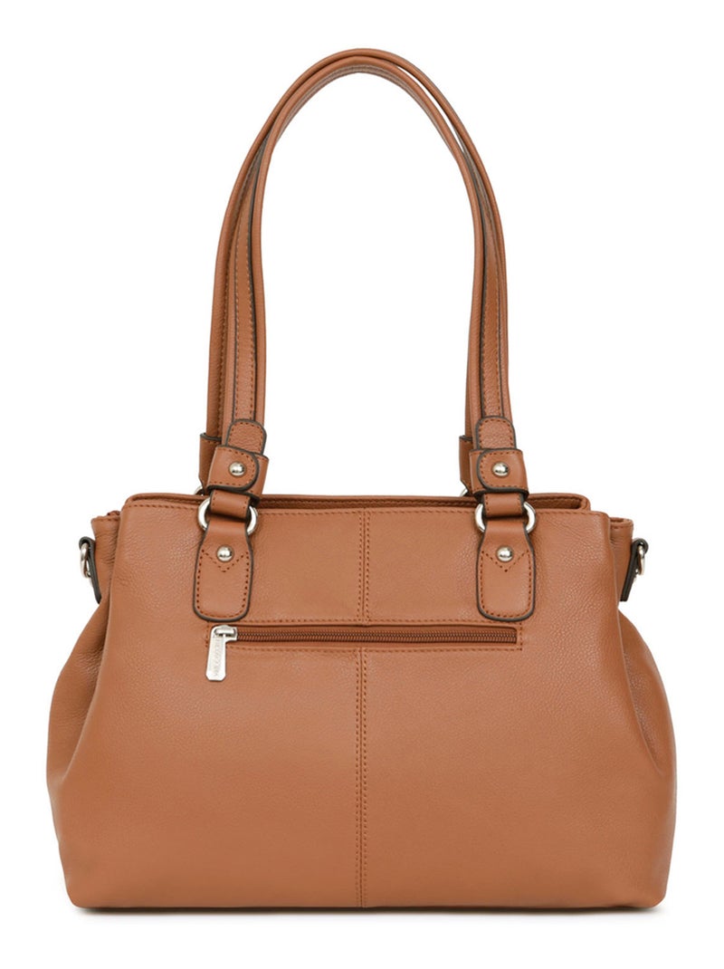 Sac porté épaule 2 anses  Cuir CONFORT Marron clair - Kiabi