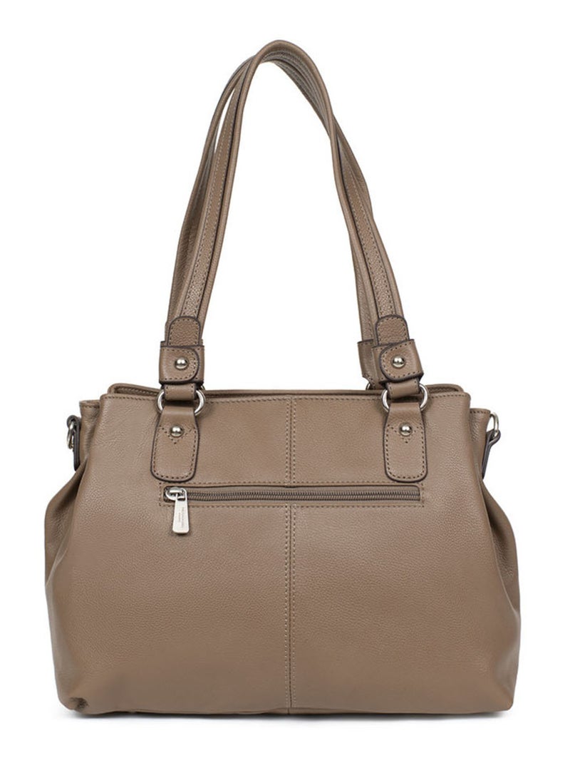 Sac porté épaule 2 anses  Cuir CONFORT Marron glacé - Kiabi