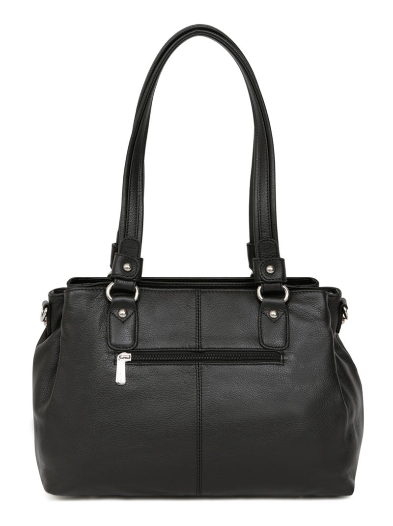 Sac porté épaule 2 anses  Cuir CONFORT Noir - Kiabi