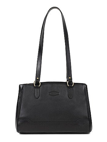 Sac porté épaule 2 anses cuir jeanne hexagona