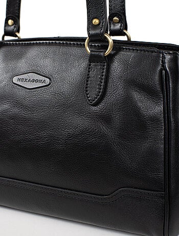 Sac porté épaule 2 anses cuir jeanne hexagona