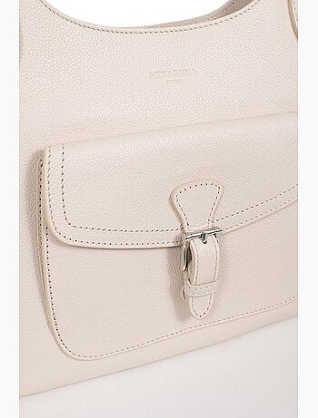 Sac porté épaule 2 anses cuir mirabelle hexagona