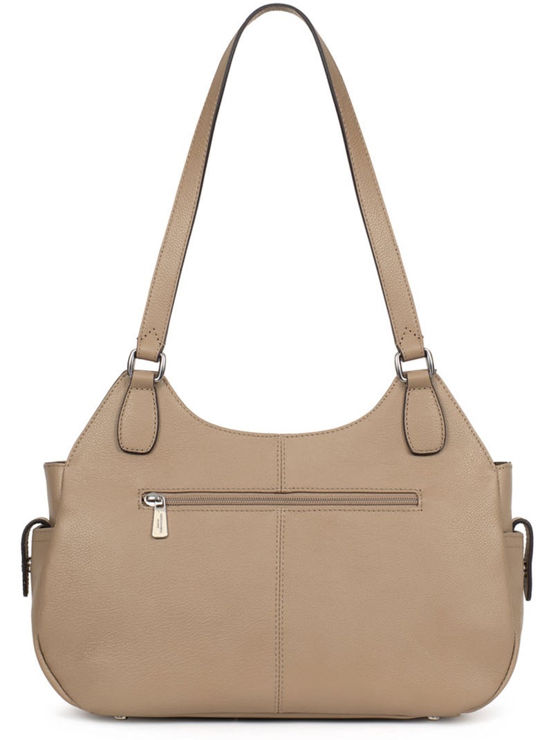 Sac porté épaule 2 anses  Cuir MIRABELLE Marron glacé - Kiabi