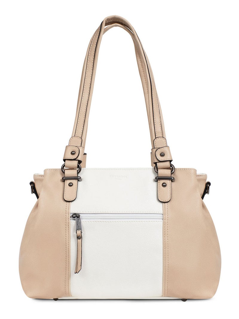 Sac porté épaule 2 anses GRACIEUSE Blanc Beige - Kiabi