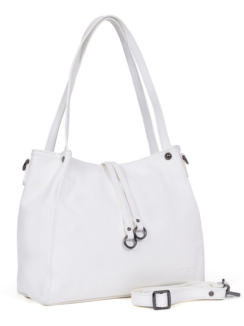 Sac porté épaule 2 anses GRACIEUSE Blanc - Kiabi