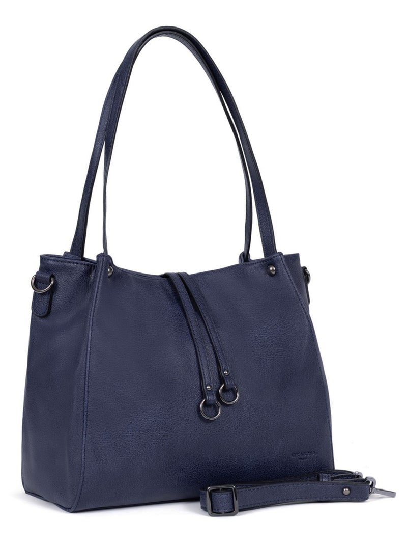 Sac porté épaule 2 anses GRACIEUSE Bleu nuit - Kiabi
