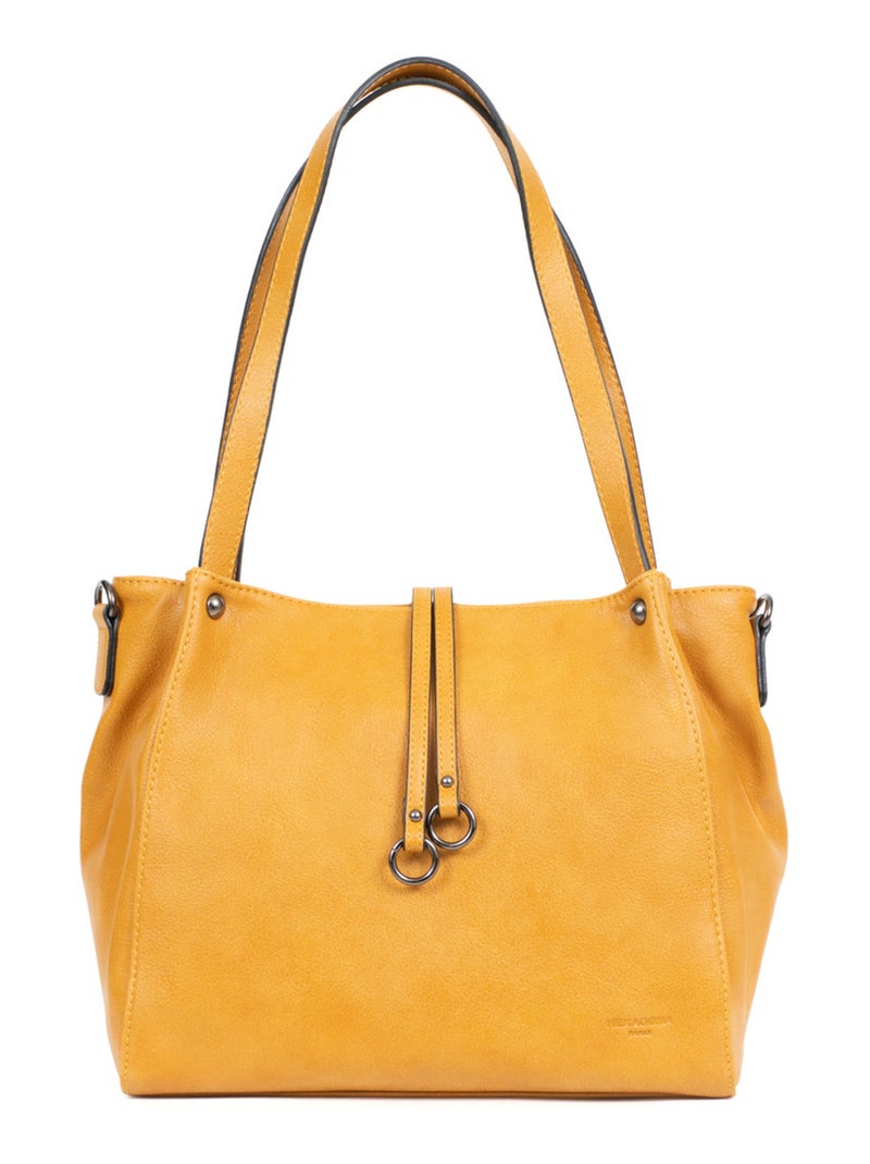 Sac porté épaule 2 anses GRACIEUSE Jaune moutarde - Kiabi