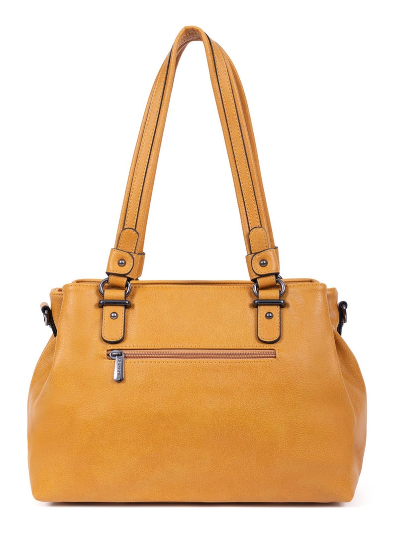 Sac porté épaule 2 anses GRACIEUSE Jaune moutarde - Kiabi