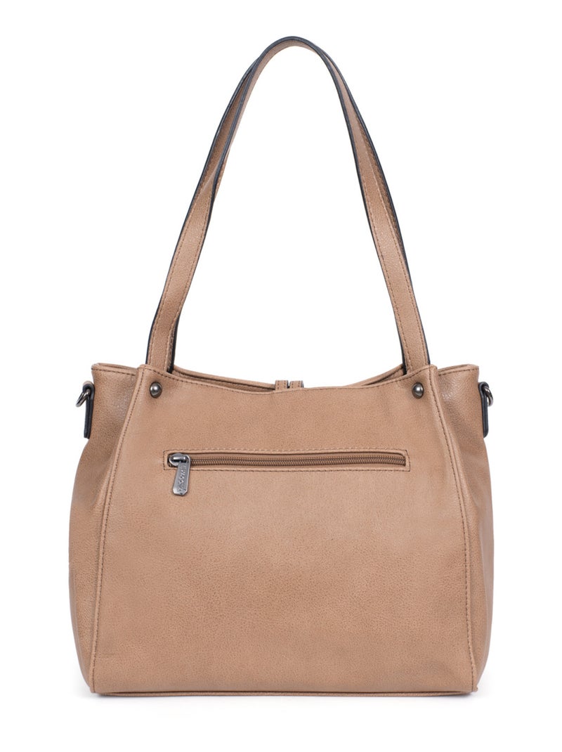 Sac porté épaule 2 anses GRACIEUSE Marron glacé - Kiabi