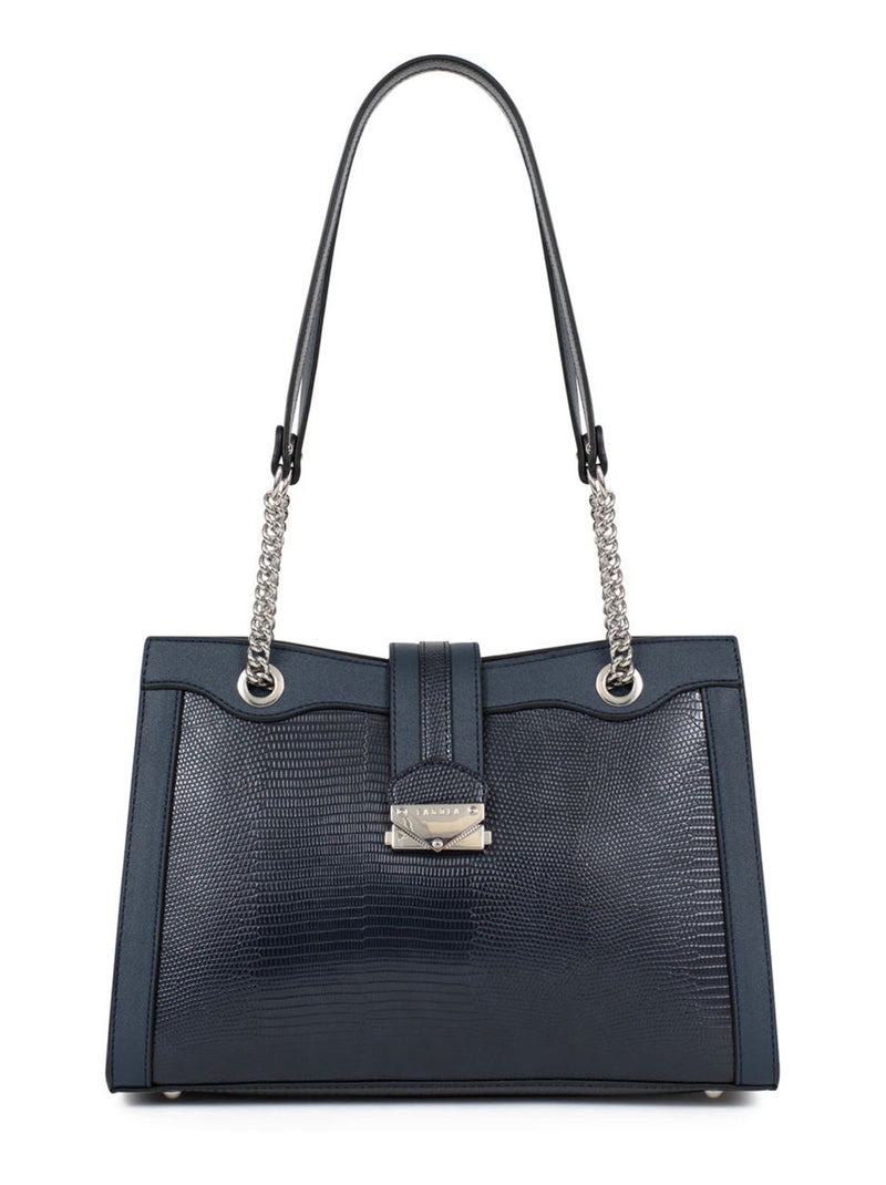 Sac porté épaule 2 anses Maria Femme Bleu marine - Kiabi