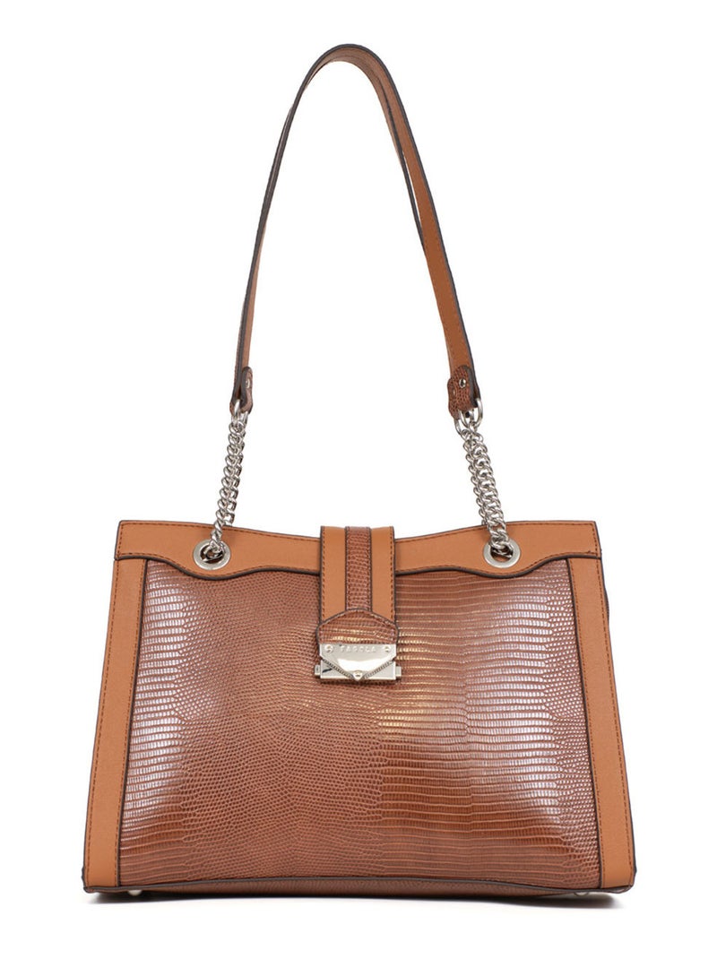 Sac porté épaule 2 anses Maria Femme Cognac - Kiabi