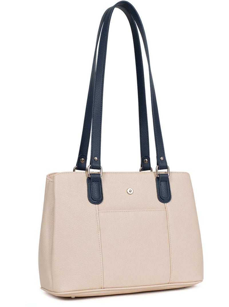 Sac porté épaule 2 anses MAYA Marine/Blanc - Kiabi