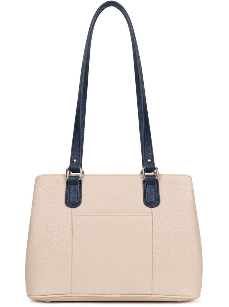 Sac porté épaule 2 anses MAYA Marine/Blanc - Kiabi