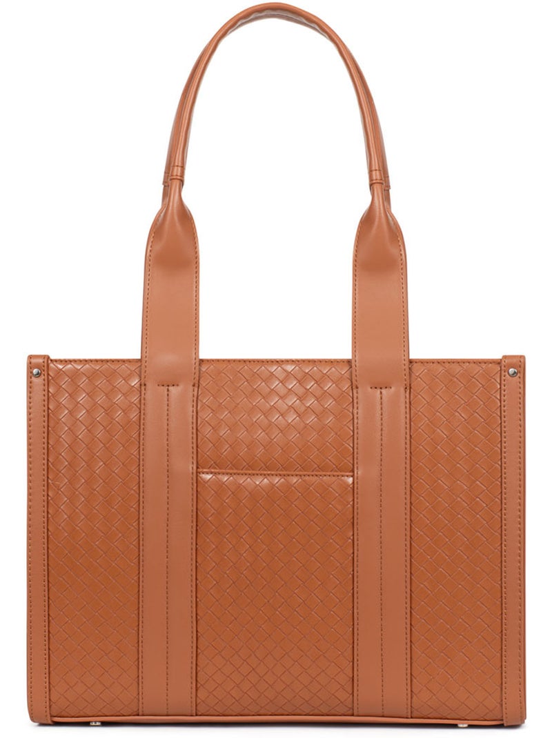 Sac porté épaule 2 anses nila hexagona Marron caramel - Kiabi