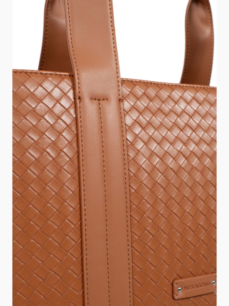 Sac porté épaule 2 anses nila hexagona Marron caramel - Kiabi