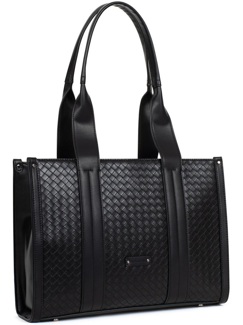 Sac porté épaule 2 anses NILA Noir - Kiabi
