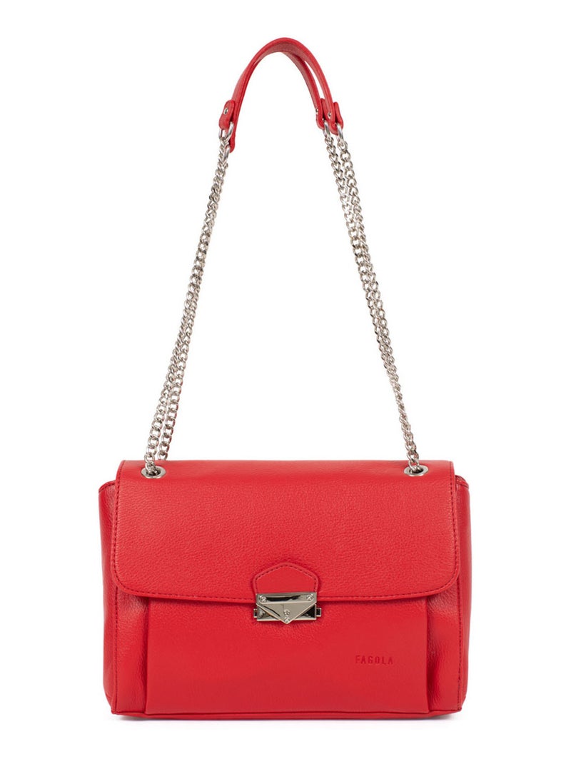 Sac porté épaule 2 anses Rouge foncé - Kiabi