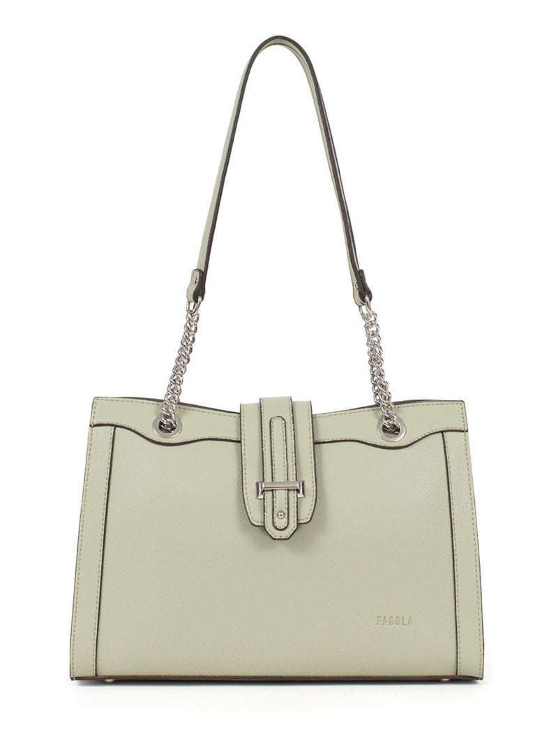 Sac porté épaule 2 anses Stella Femme Bleu aqua - Kiabi