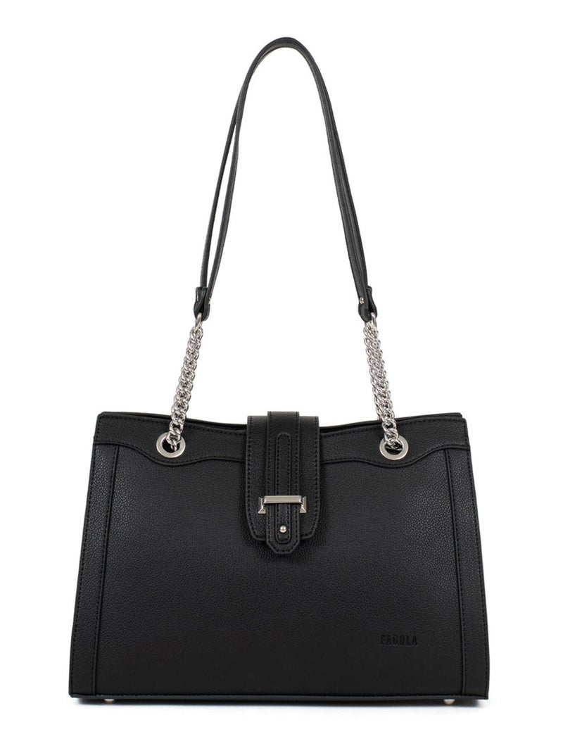 Sac porté épaule 2 anses Stella Femme Noir - Kiabi