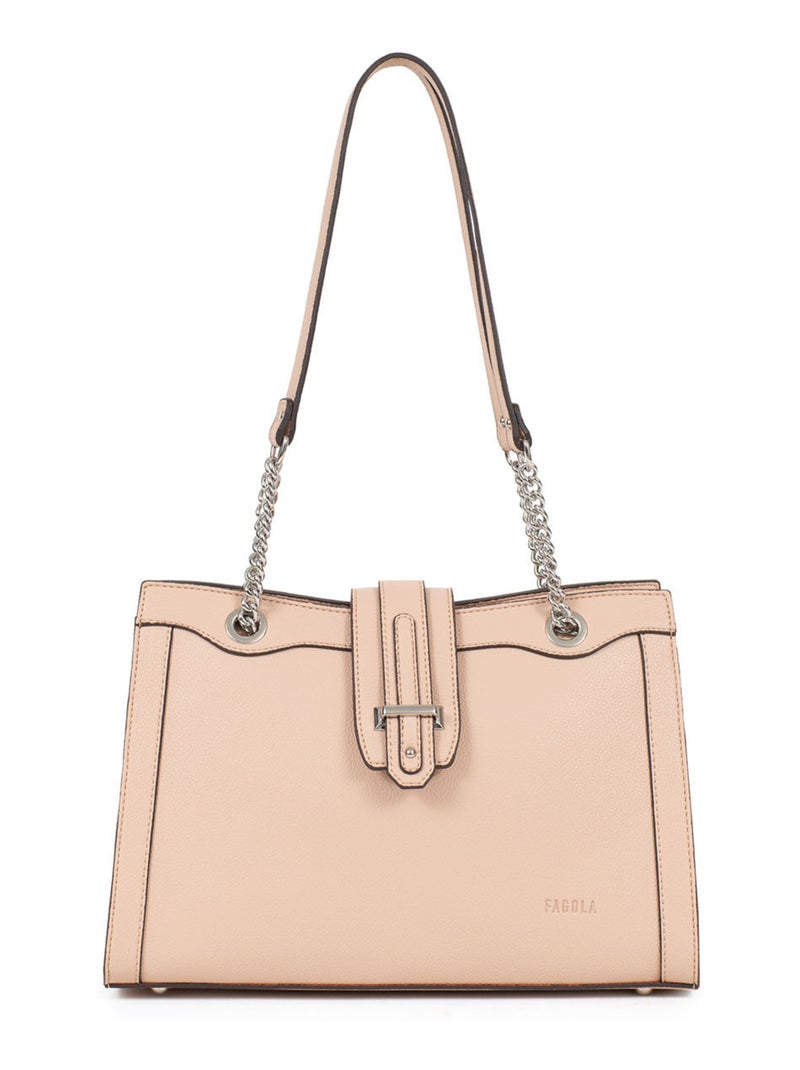 Sac porté épaule 2 anses Stella Femme Nude - Kiabi
