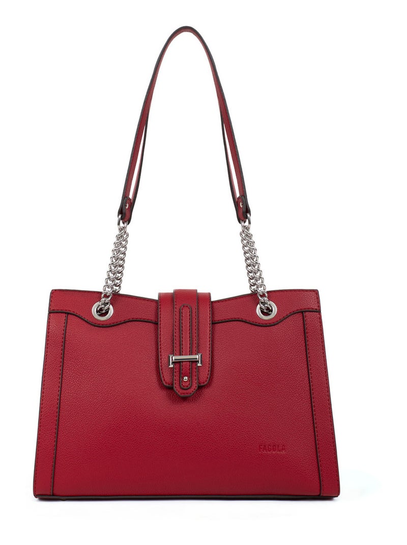 Sac porté épaule 2 anses Stella Femme Rouge carmin - Kiabi