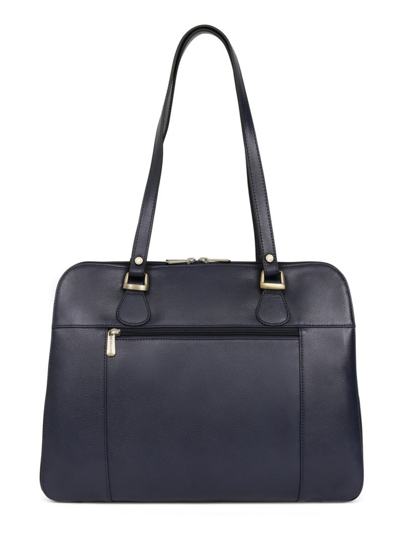 Sac porté épaule 2 anses  Tablette & A4  Cuir RÉPUBLIQUE Bleu marine - Kiabi