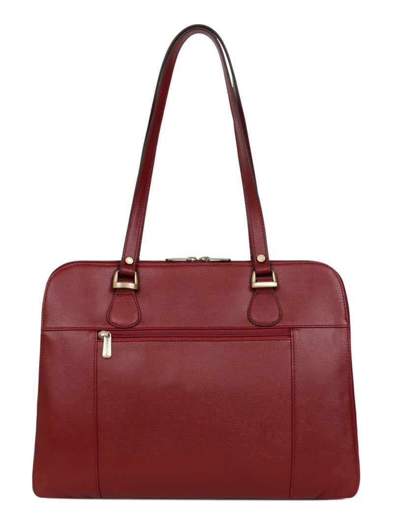Sac porté épaule 2 anses  Tablette & A4  Cuir RÉPUBLIQUE Rouge carmin - Kiabi